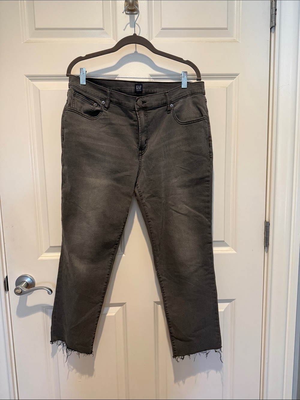 GAP Washed Charcoal girlfriend Jeans